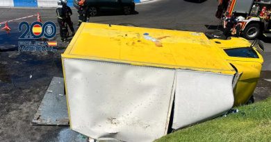 Roba un camión en Móstoles, exige un rescate en efectivo y acaba volcado tras una huida a toda velocidad